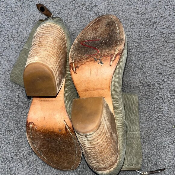 RAG & BONE Classic Newbury Khaki Canvas Natural Ankle Boots Booties size 38 / 8 - Picture 4 of 7